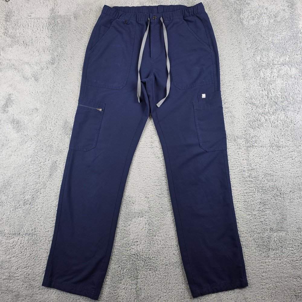 FIGS Cairo Scrub Cargo Pants Mens Small Navy Blue Tech Medical TM3001 Straight